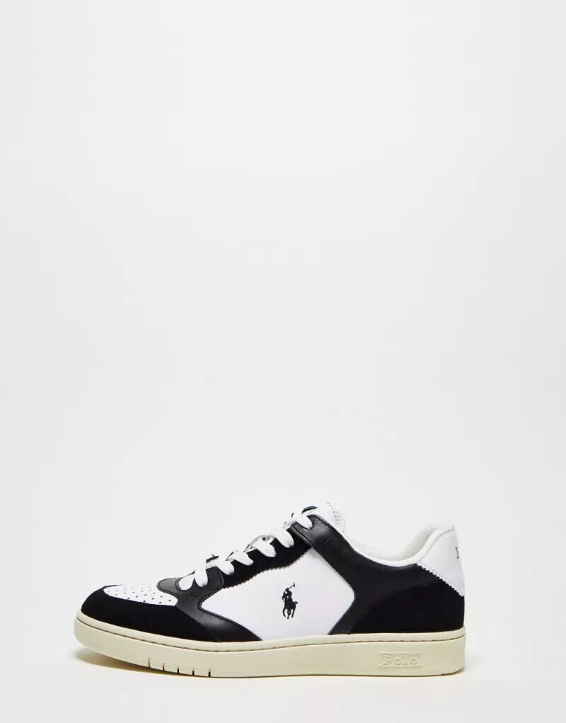 

Черно-белые кроссовки Polo Ralph Lauren Court Lux с логотипом в виде пони