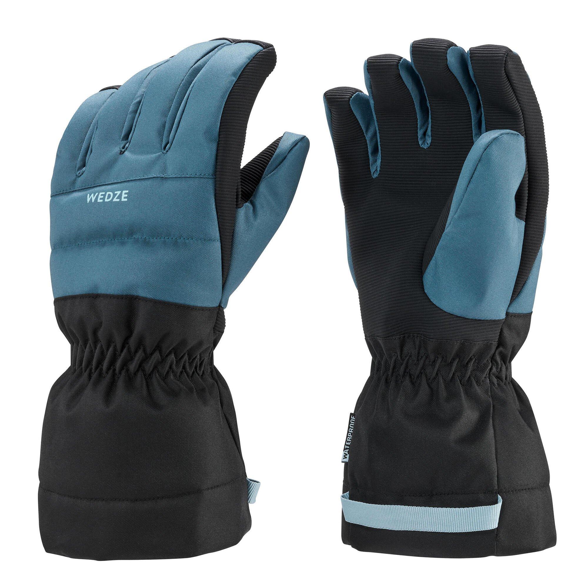 Теплые и водонепроницаемые лыжные перчатки Decathlon 500 Джинсовый Wedze, синий фото