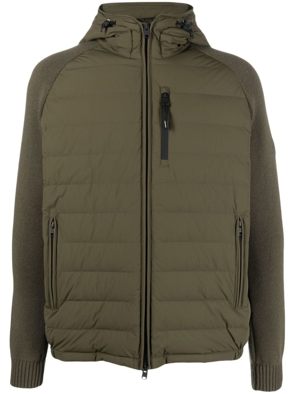 

Woolrich пуховик на молнии с капюшоном, зеленый