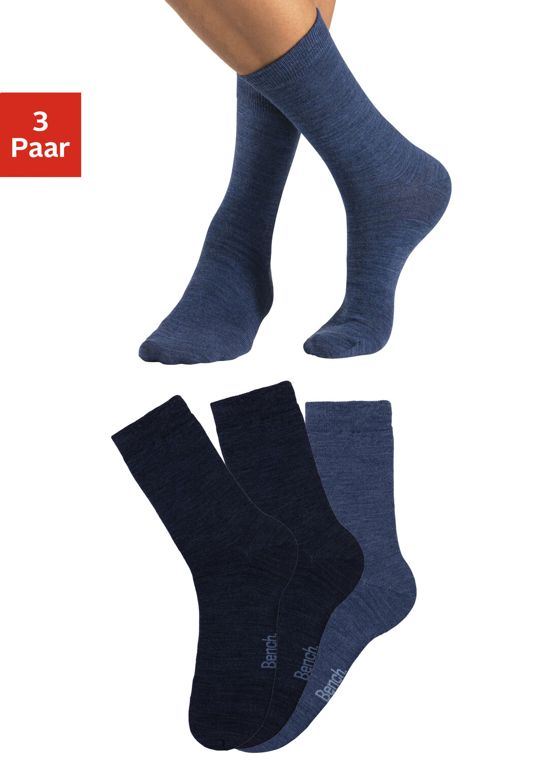 

Носки Bench, цвет 2x navy, 1x jeans