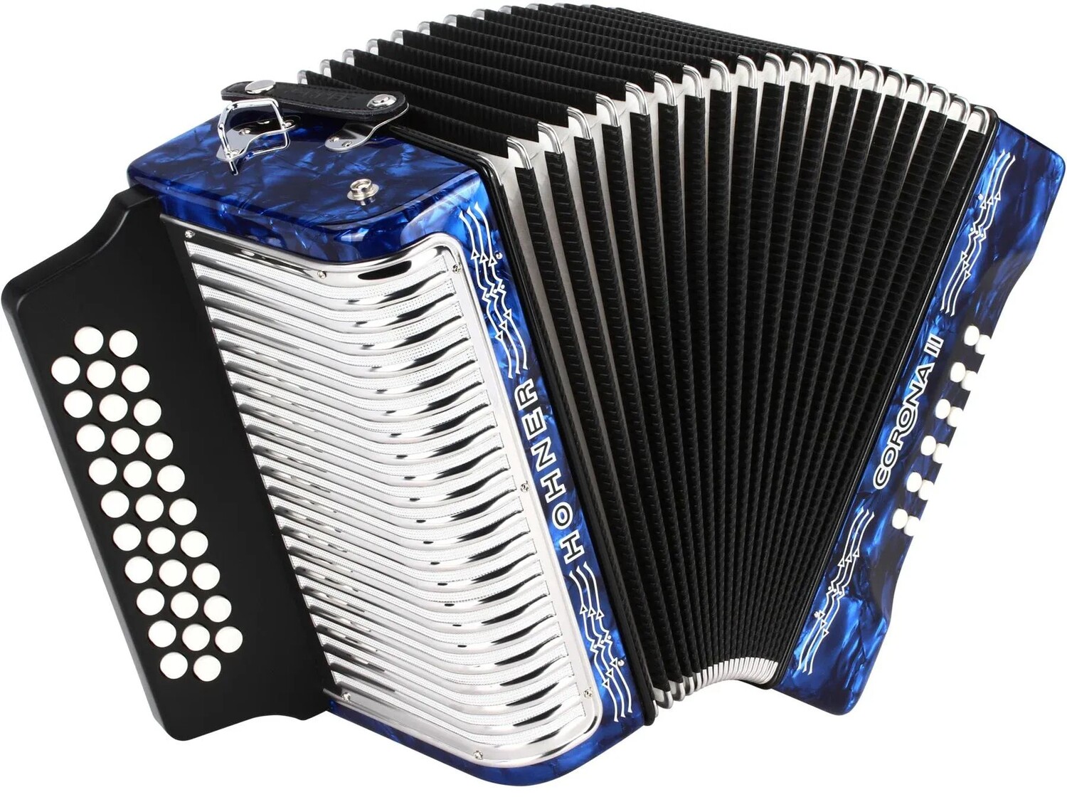

Диатонический аккордеон Hohner Corona II - клавиши G/C/F - темно-синий