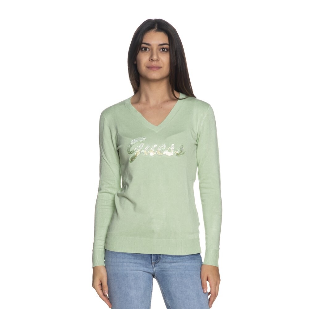 

Свитер Guess Pascale V Neck, зеленый