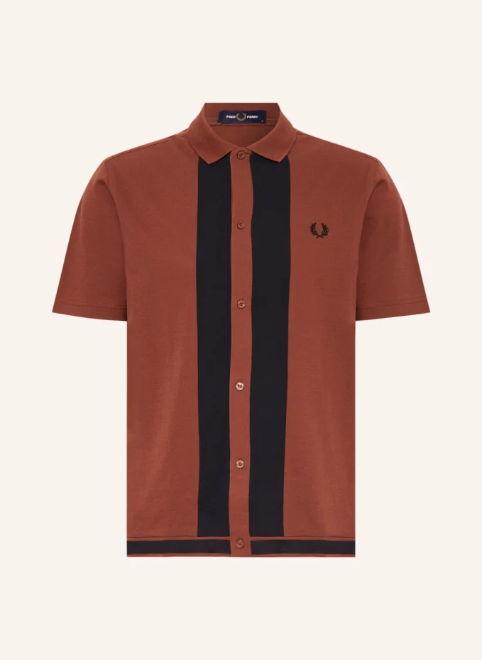 Рубашка-поло из пике panel Fred Perry, синий рубашка fred perry panel polo цвет whisky brown