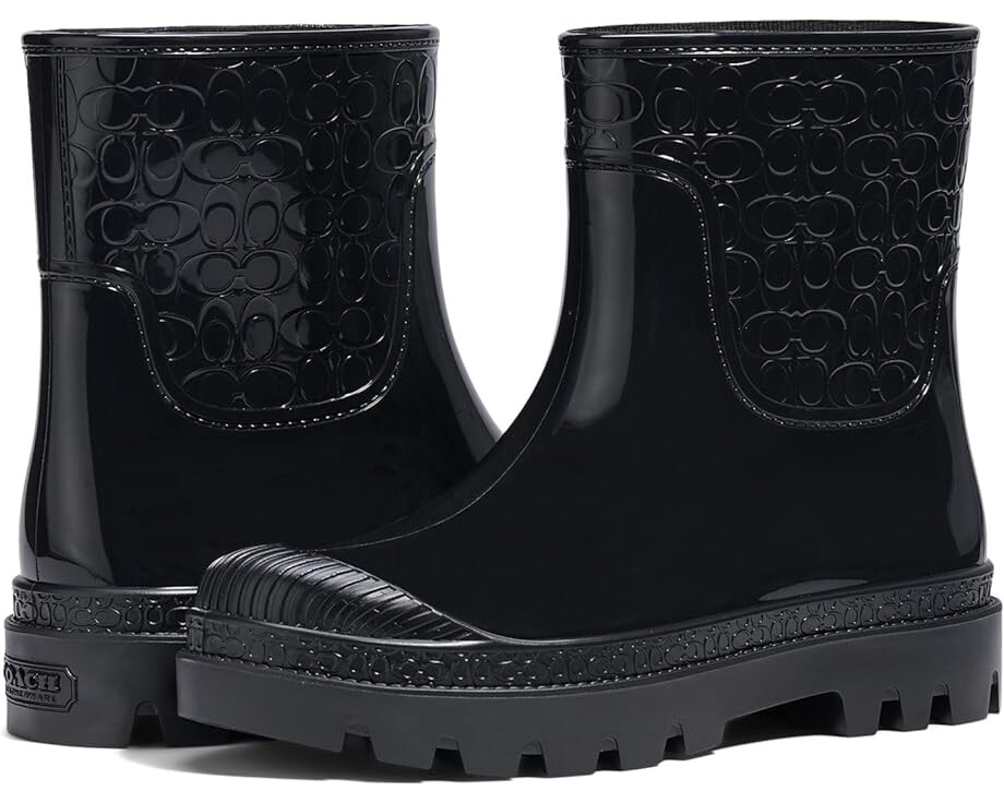 

Ботинки COACH Millie Rubber Rain Bootie, черный