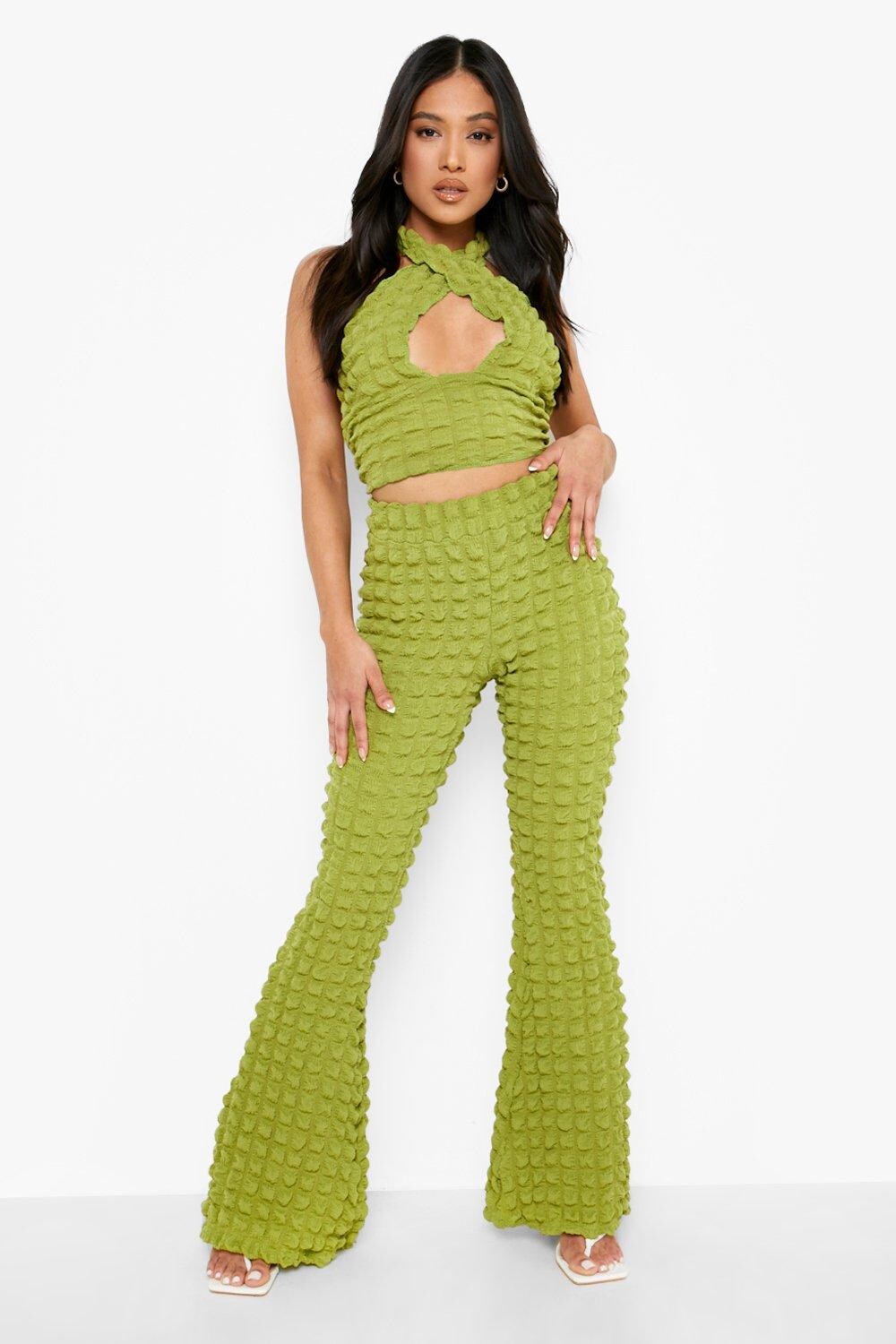 

Брюки из джерси petite bubble Boohoo, лаймовый