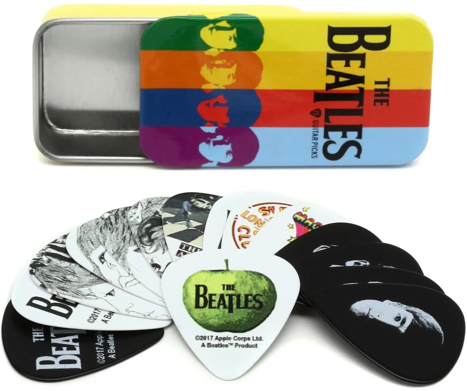 

Жестяная банка для медиатора D'Addario 1CAB4-15BT2 Beatles Stripes - средняя