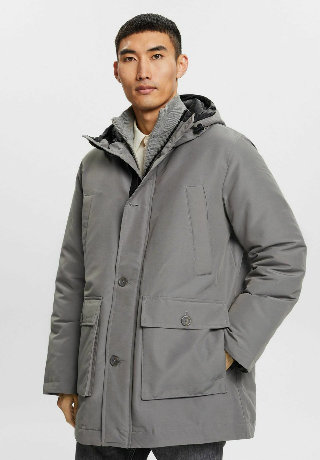 Пальто Esprit MIT KAPUZE, серый пальто esprit collection curly boucle серый