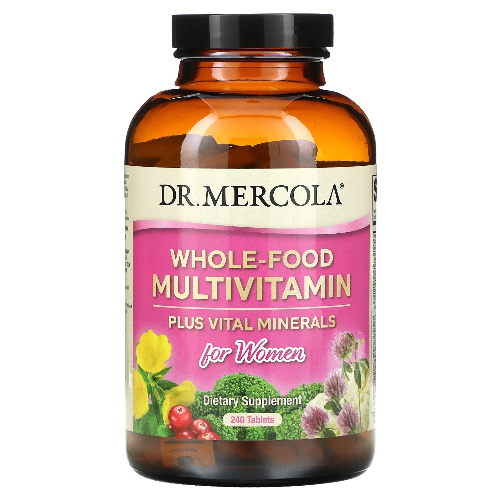 Dr. Mercola Мультивитамины из цельных продуктов плюс необходимые микроэлементы для женщин 240 таблеток