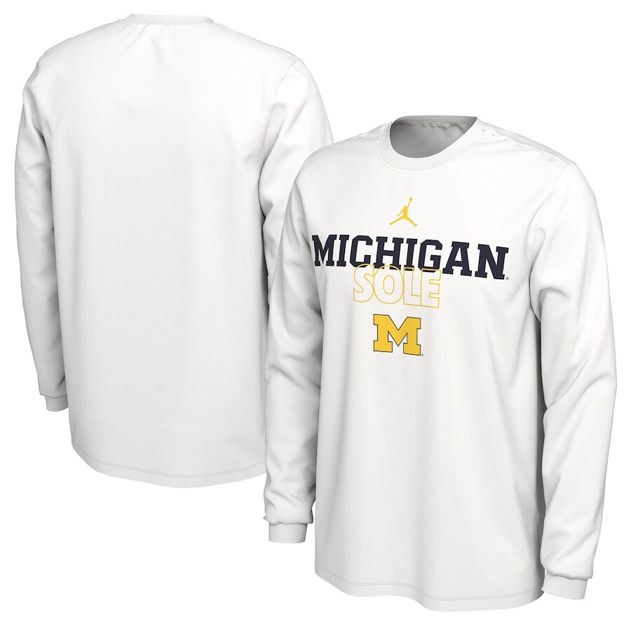

Футболка с длинным рукавом Jordan Brand Michigan Wolverines, белый