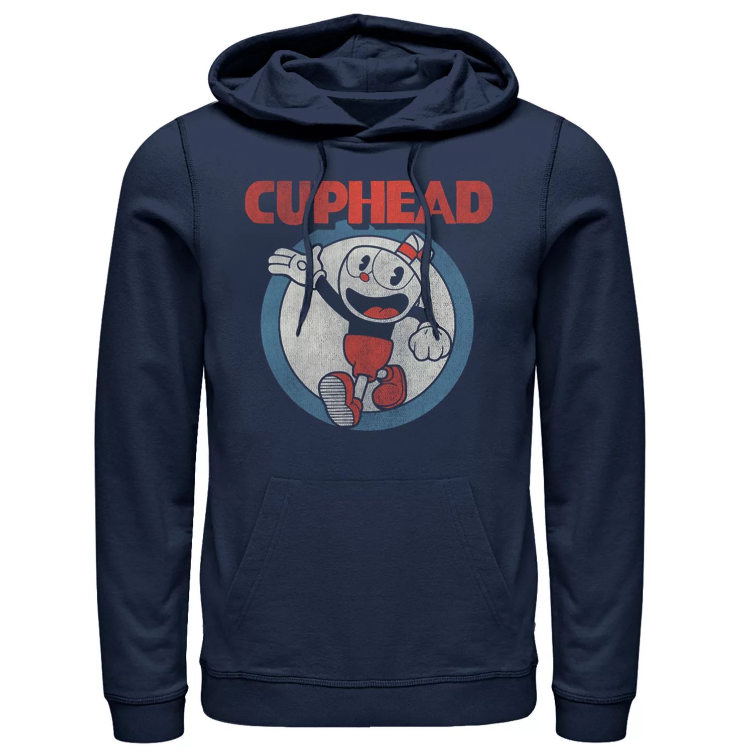 Мужской темно-синий пуловер с капюшоном Cuphead Firsties Licensed Character фото