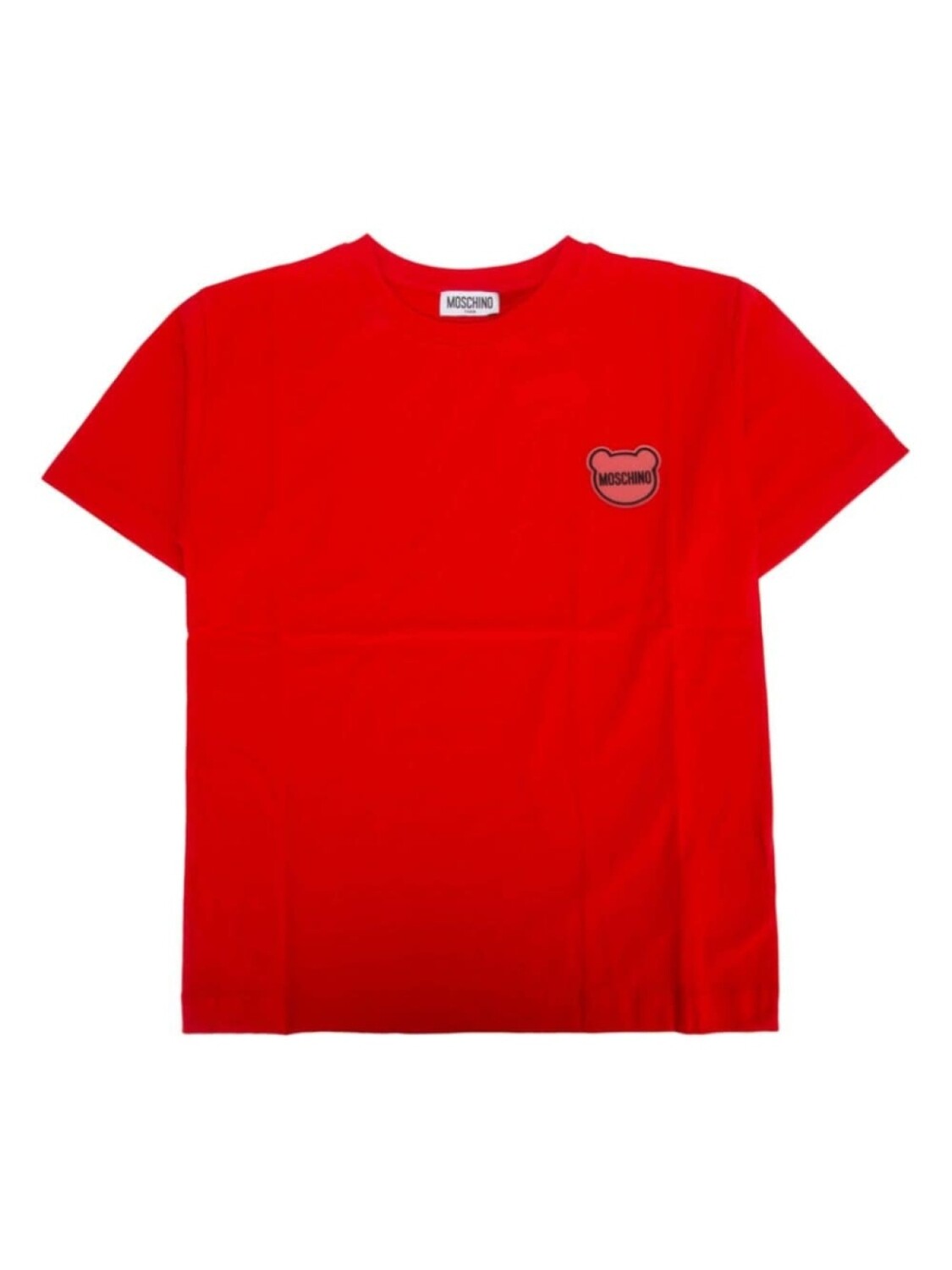 

Moschino Kids футболка из хлопка с прорезиненным логотипом, красный