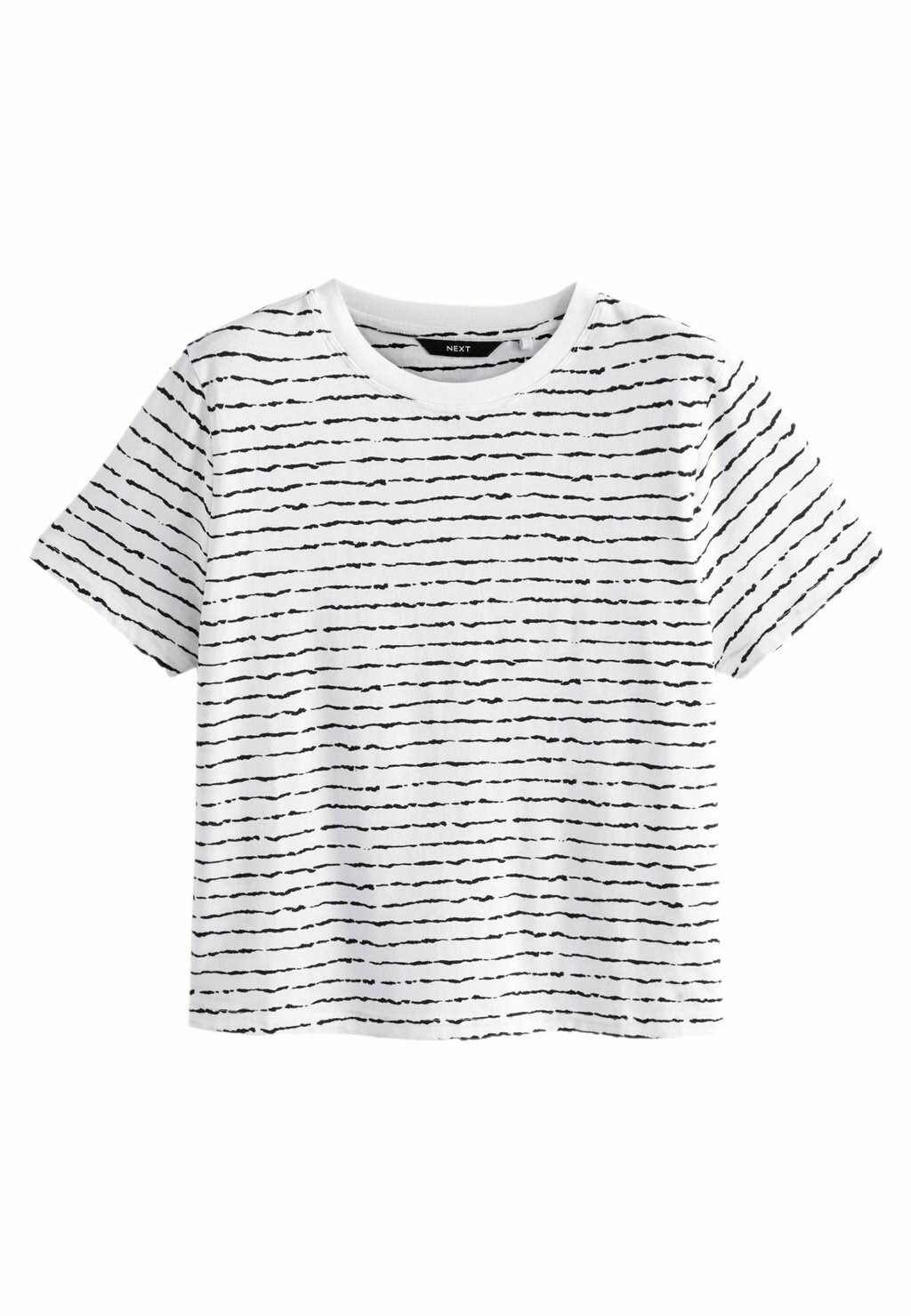 

Футболка с набивным рисунком Short Sleeve Crew Neck Regular Fit Next, черно-белая