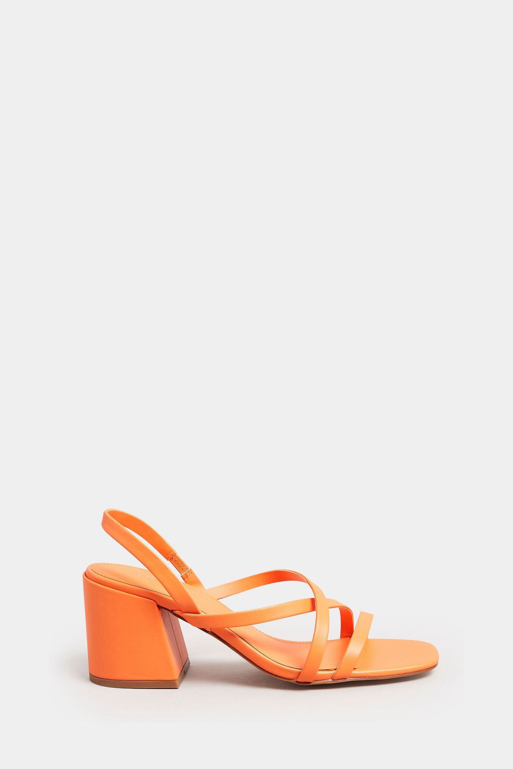 Полосатые босоножки на блочном каблуке Long Tall Sally, оранжевый