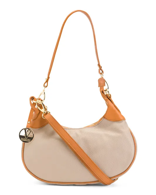 

Кожаный хобо Crescent Made In Italy Valentina, серо-коричневый