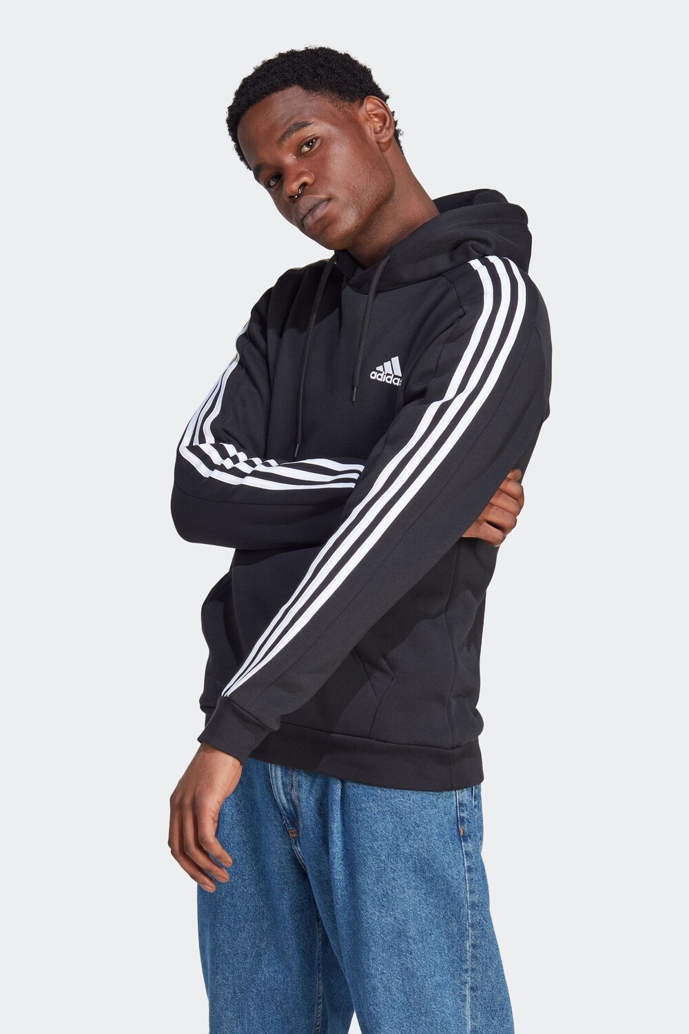 

Флисовая толстовка с 3 полосками Sportswear Essentials adidas, черный