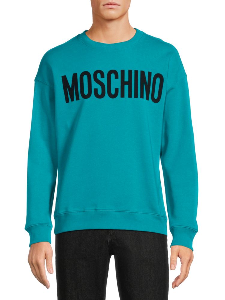 

Толстовка с заниженными плечами и логотипом Moschino, синий