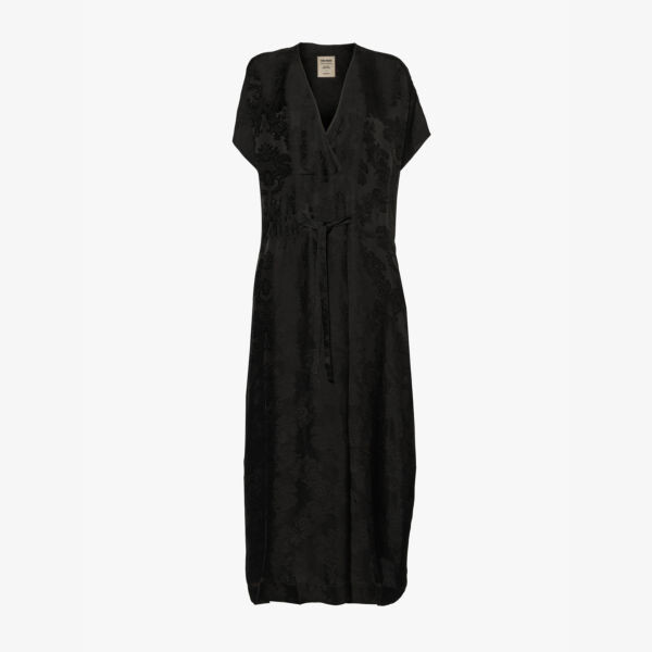 

Платье миди с цветочным узором Acre и запахом спереди Uma Wang, черный