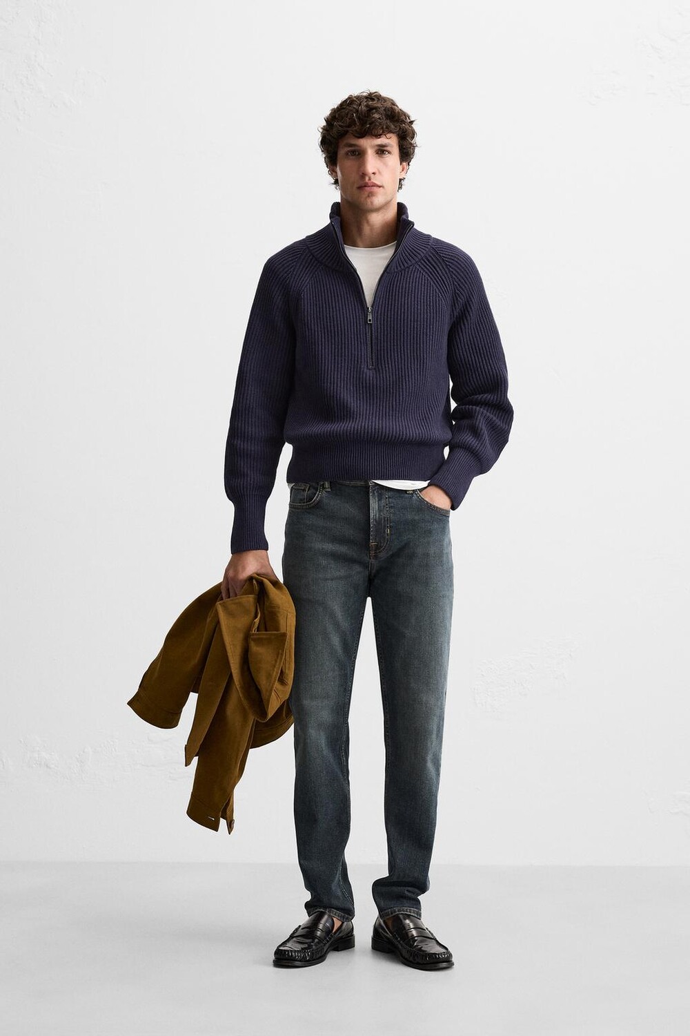 

Узкие джинсы ZARA, синий/зеленый