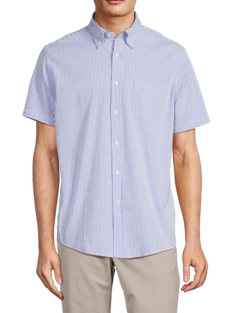 Полосатая рубашка на пуговицах Brooks Brothers, синий брюки brooks размер 46 синий