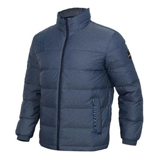 

Пуховик adidas Solid Color Hooded three stripes Down Jacket Men's Navy Blue, синий