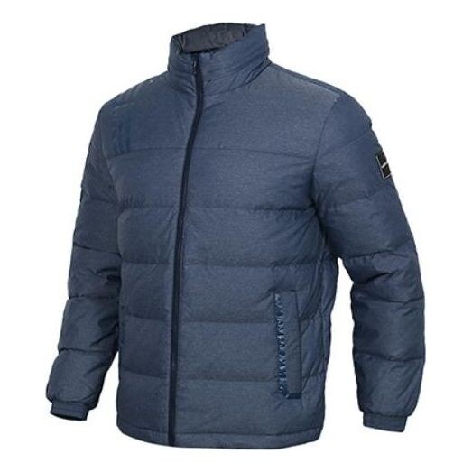 Пуховик adidas Solid Color Hooded three stripes Down Jacket Men's Navy Blue, синий пуховик adidas logo hooded down jacket navy blue синий