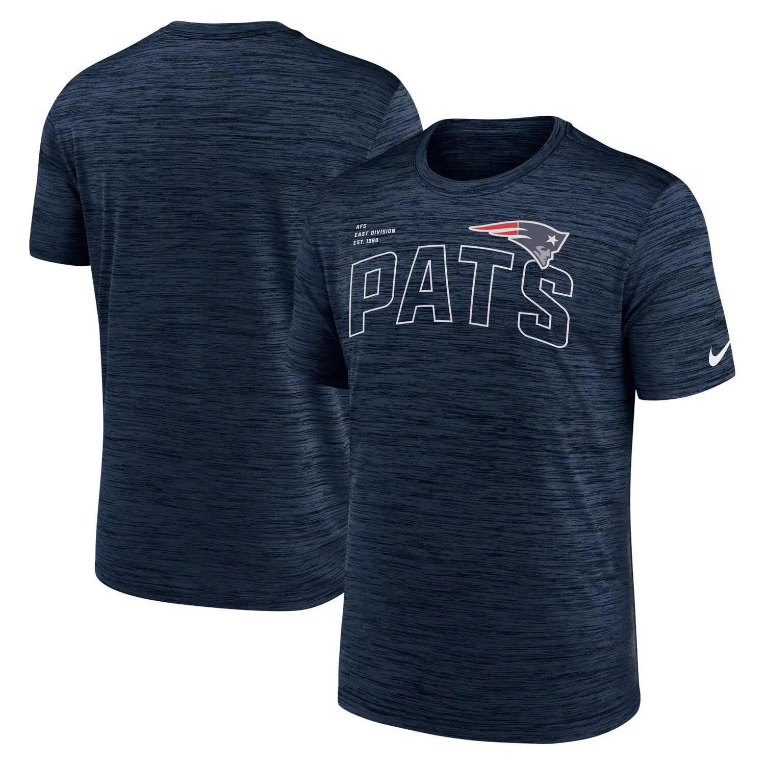 Мужская темно-синяя футболка New England Patriots Velocity Arch Performance Nike