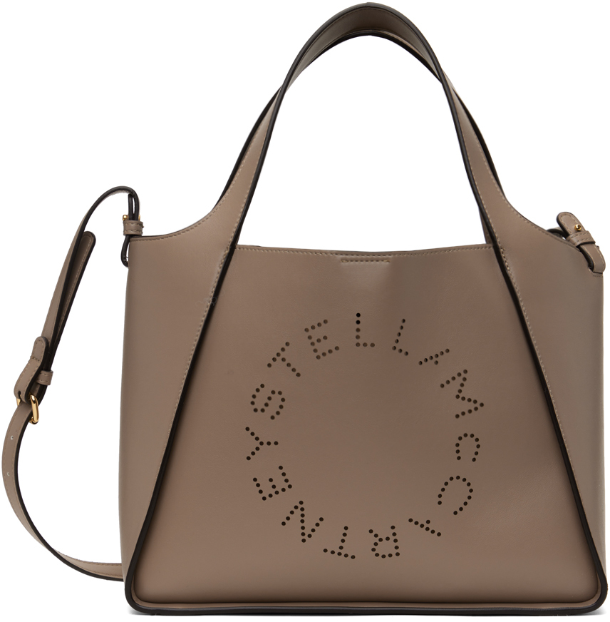 Темно-серая сумка-тоут с логотипом Stella Stella Mccartney