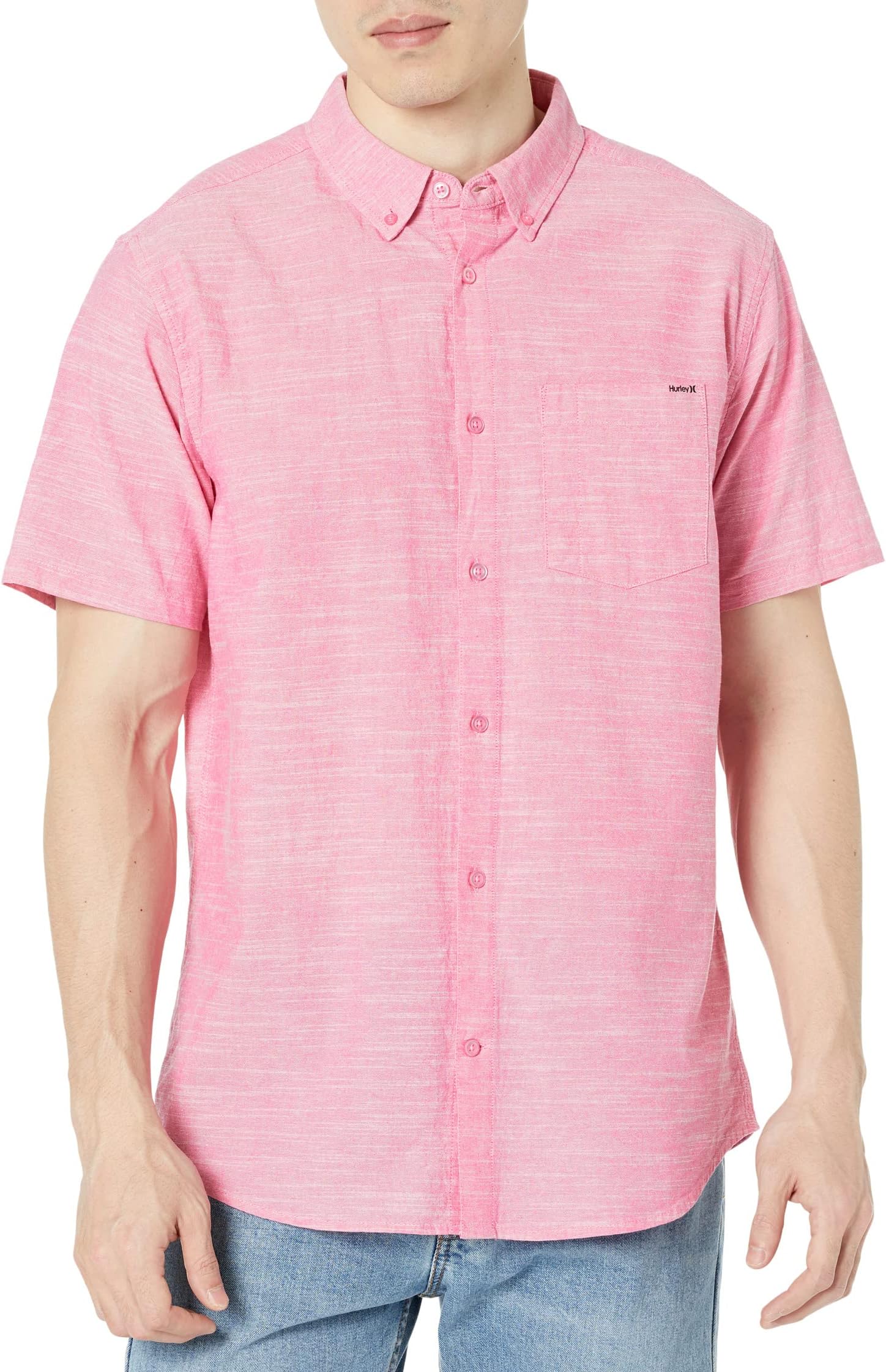 

Рубашка One & Only Stretch Short Sleeve Woven Hurley, цвет Pink Bloom