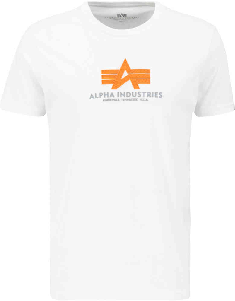 Базовая резиновая футболка Alpha Industries, белый фотографии