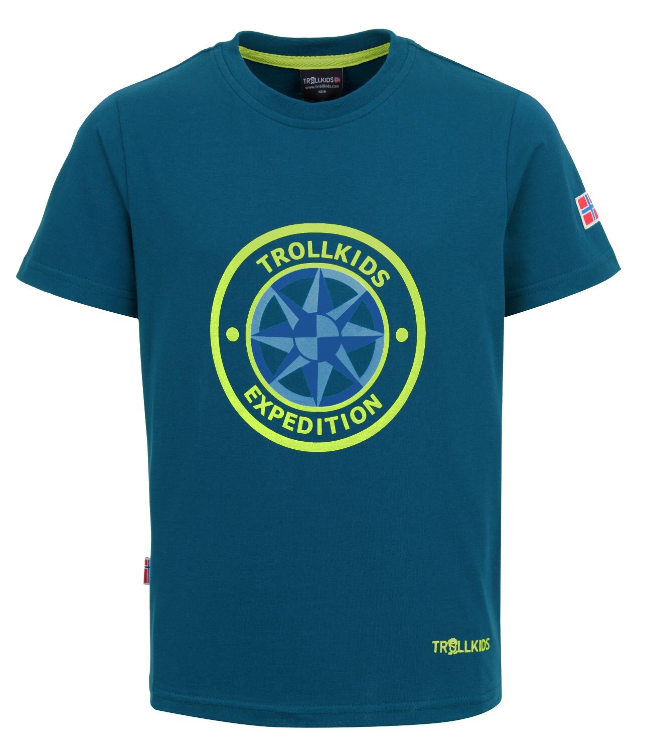 

Толстовка Trollkids T Shirt Windrose T, цвет Petrolgrün/Lime