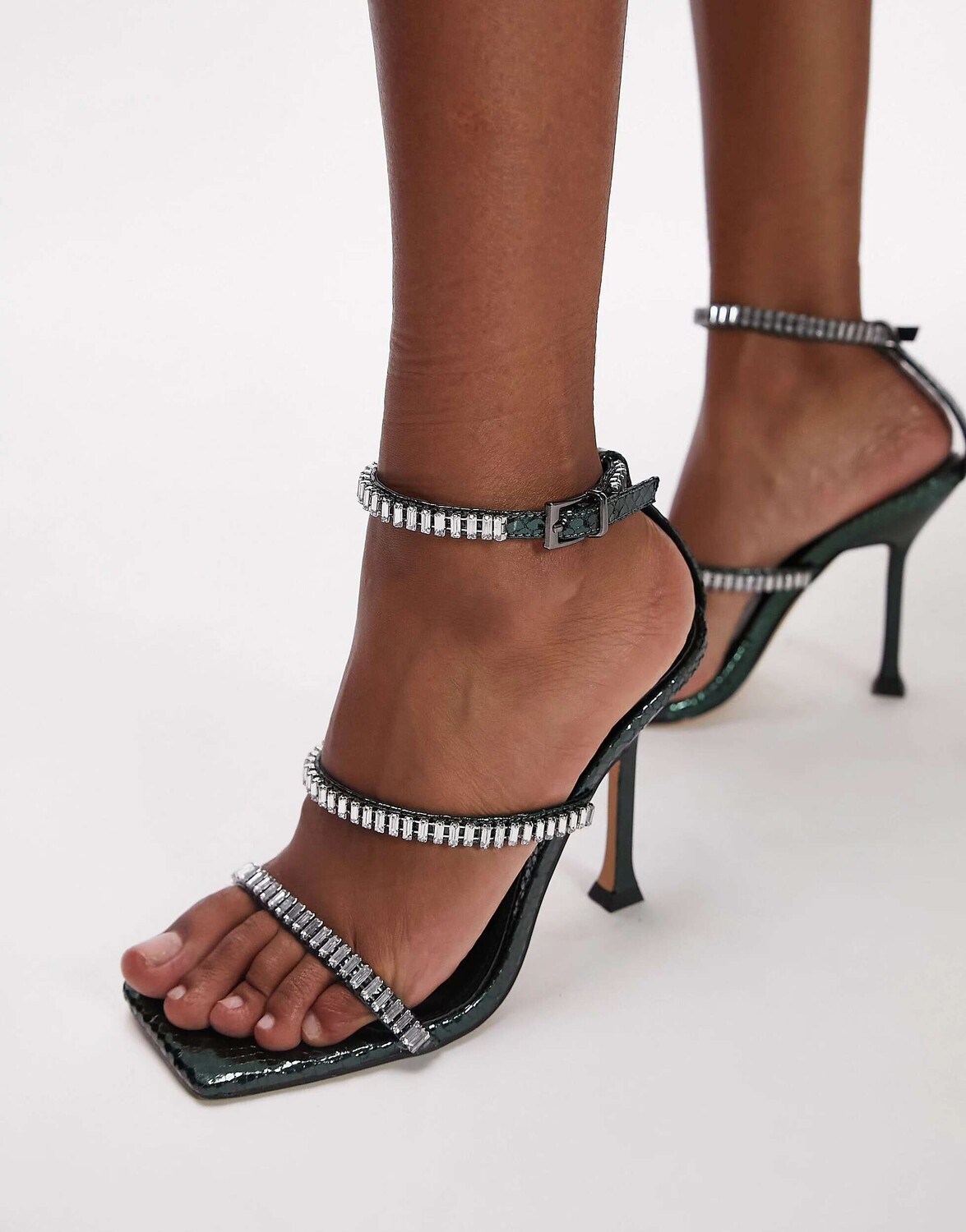 

Зеленые сандалии Topshop Sadie со стразами