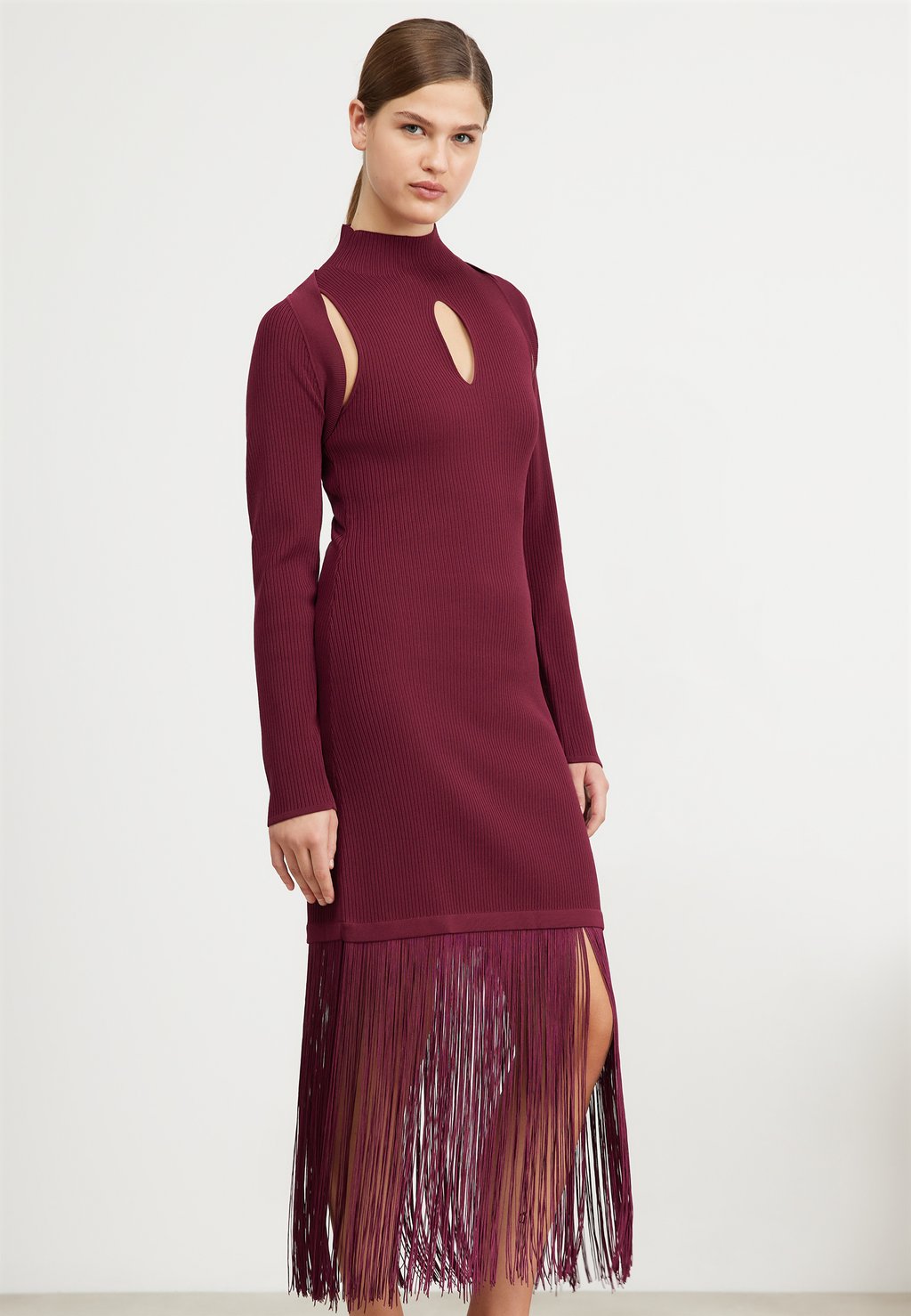 Элегантное платье Knitted Dress TWINSET, цвет cabernet