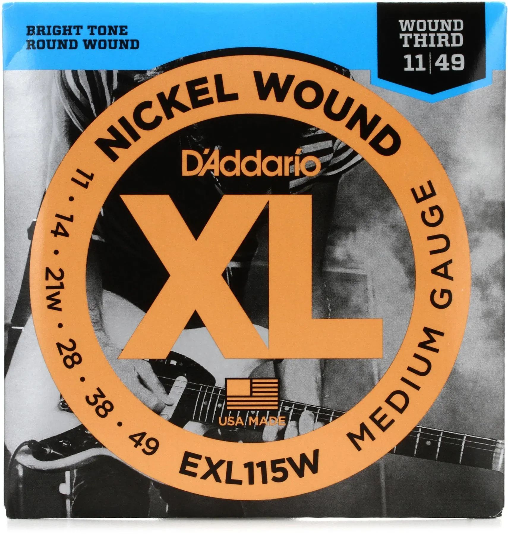 

Струны для электрогитары D'Addario EXL115 XL с никелевой обмоткой — .011-.049, средняя обмотка, 3-е место