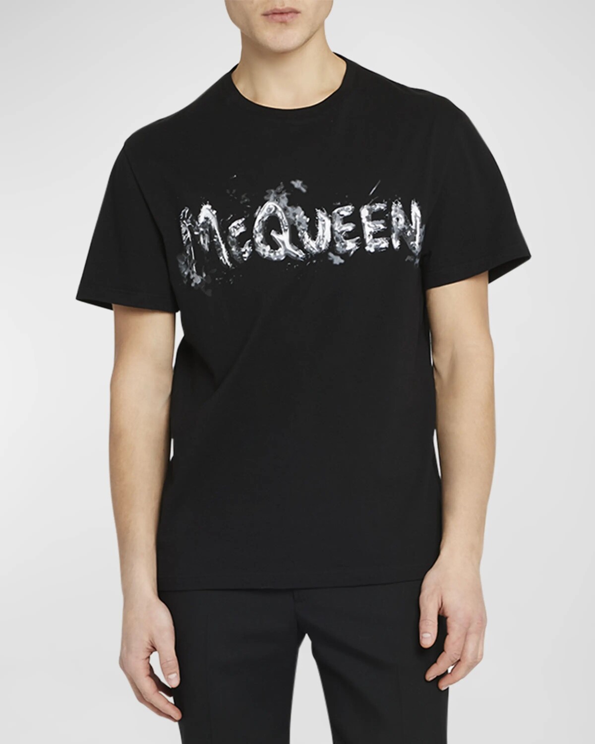 

Мужская футболка с логотипом Alexander McQueen, цвет Grey Black