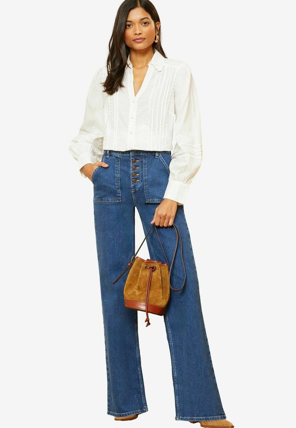 

Блузка на пуговицах V NECK RIC RAC Love & Roses, белый