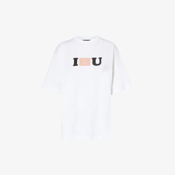 

Футболка I Face U из хлопкового джерси с логотипом Acne Studios, белый