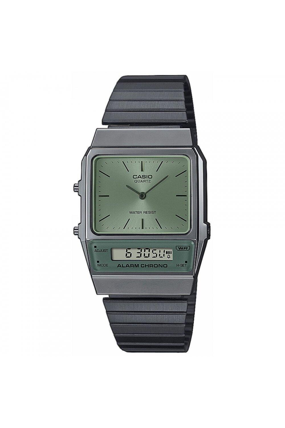 

Классические кварцевые часы из нержавеющей стали - Aq-800Ecgg-3Aef Casio, зеленый