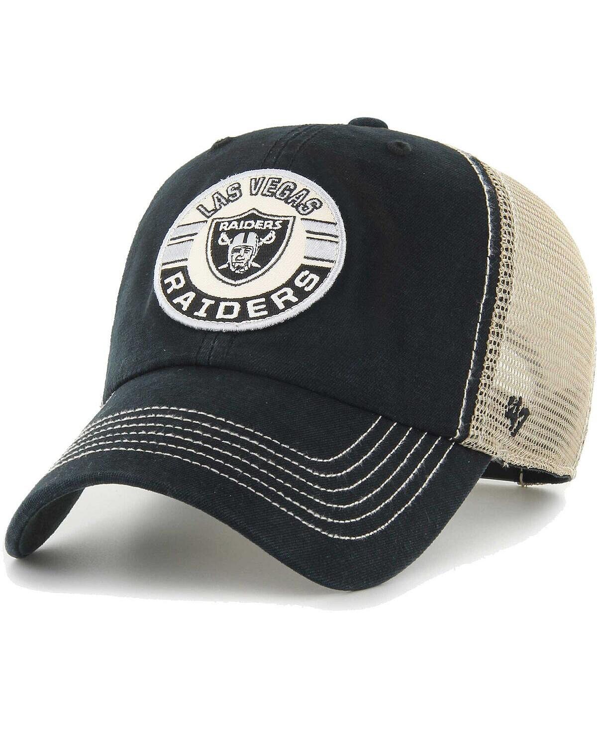 

Мужская черная, натуральная регулируемая кепка Las Vegas Raiders Notch Trucker Clean Up '47 Brand