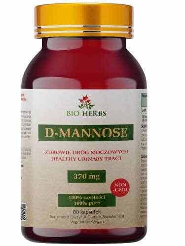 

D-Манноза D-Манноза 370 мг Здоровье мочевых путей 80 капсул Bio Herbs