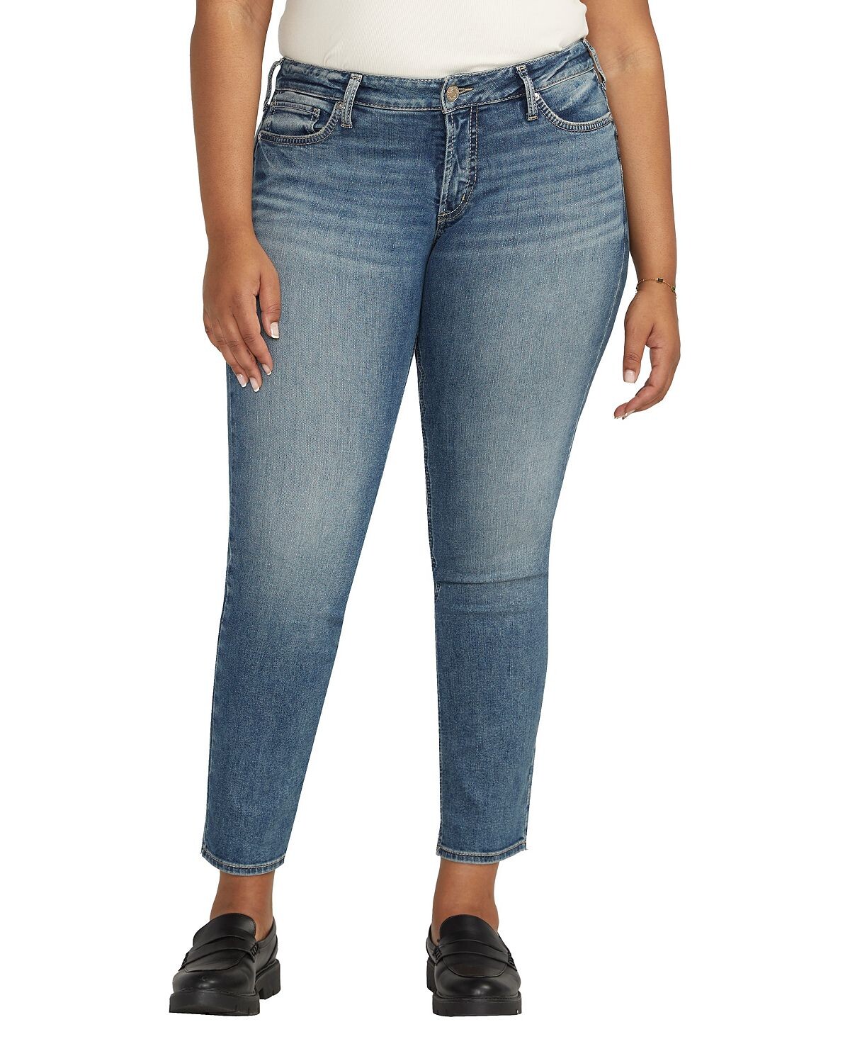 

Джинсы прямого кроя размера плюс Britt Silver Jeans Co.