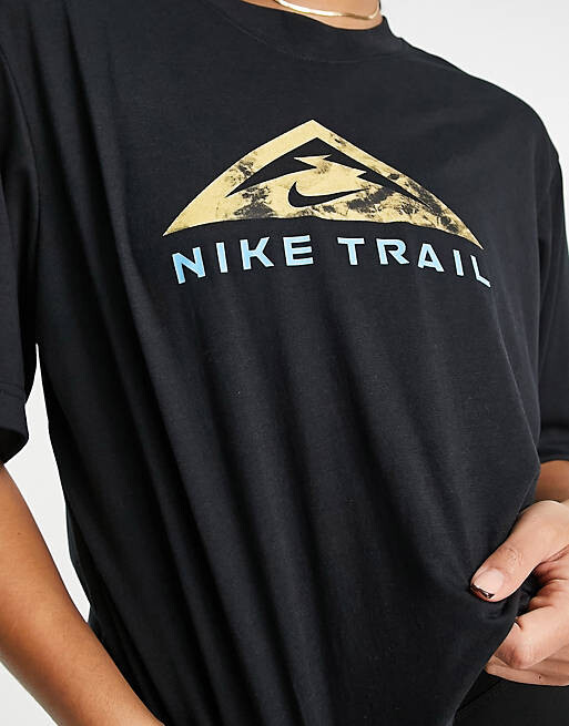 

Черная футболка с логотипом Nike Running Trail, Черный