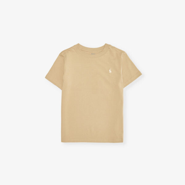 

Футболка для мальчиков из хлопка с короткими рукавами и вышитым логотипом Polo Ralph Lauren, хаки