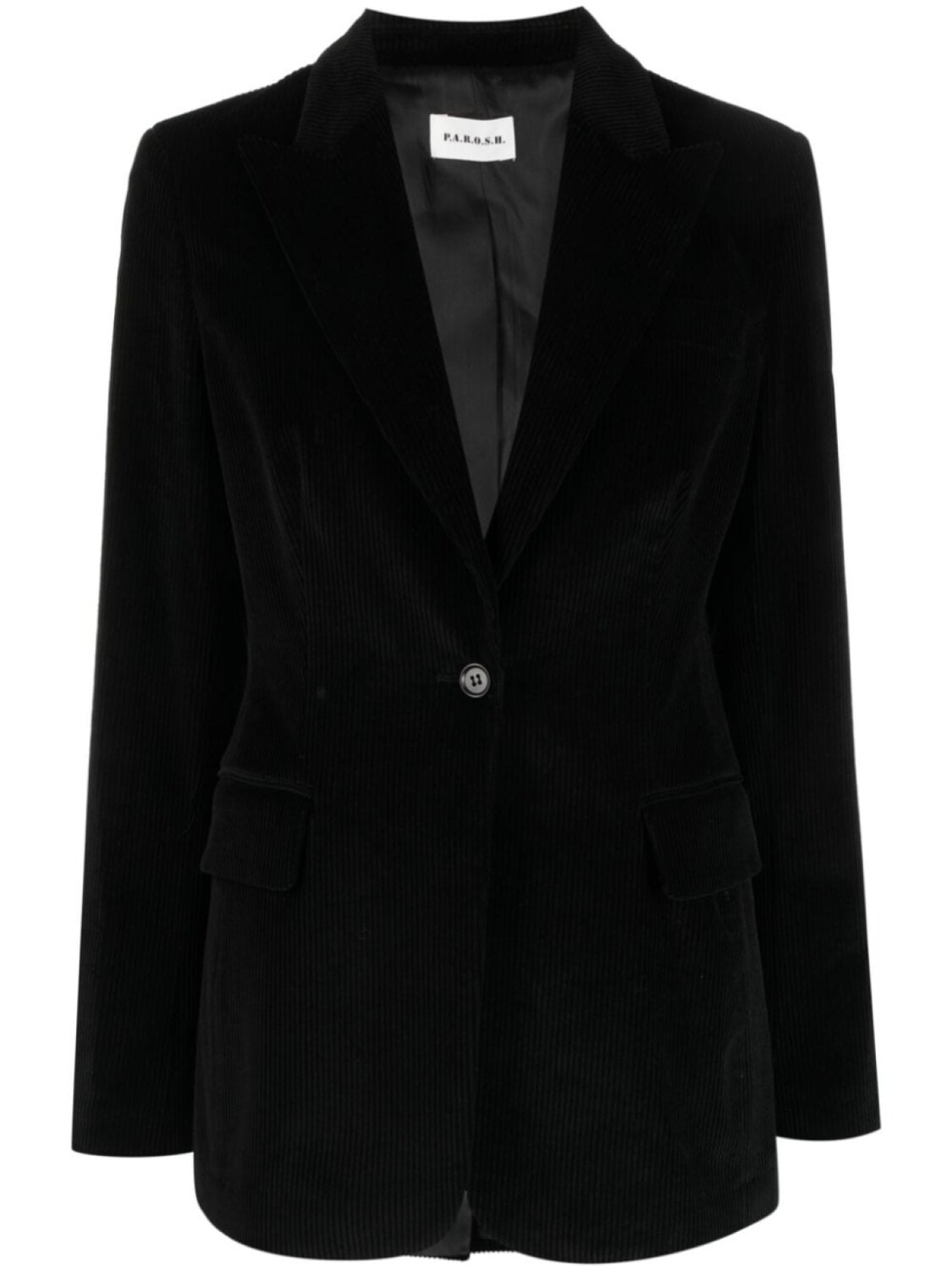 

P.A.R.O.S.H. peak-lapels corduroy blazer, черный