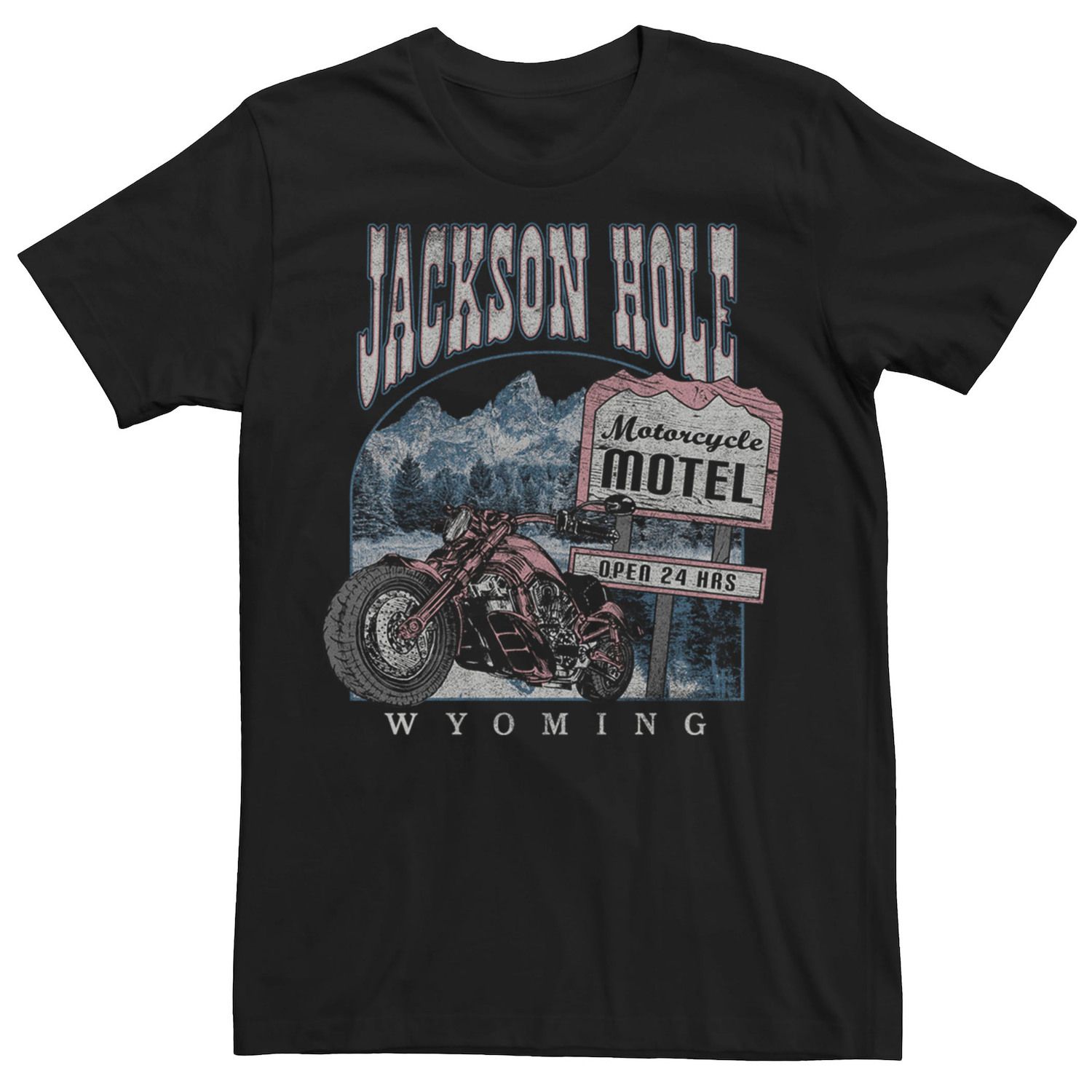 Мужская мотоциклетная футболка Jackson Hole Wyoming Motel Licensed Character retro jackson wyoming t shirt distressed home tee