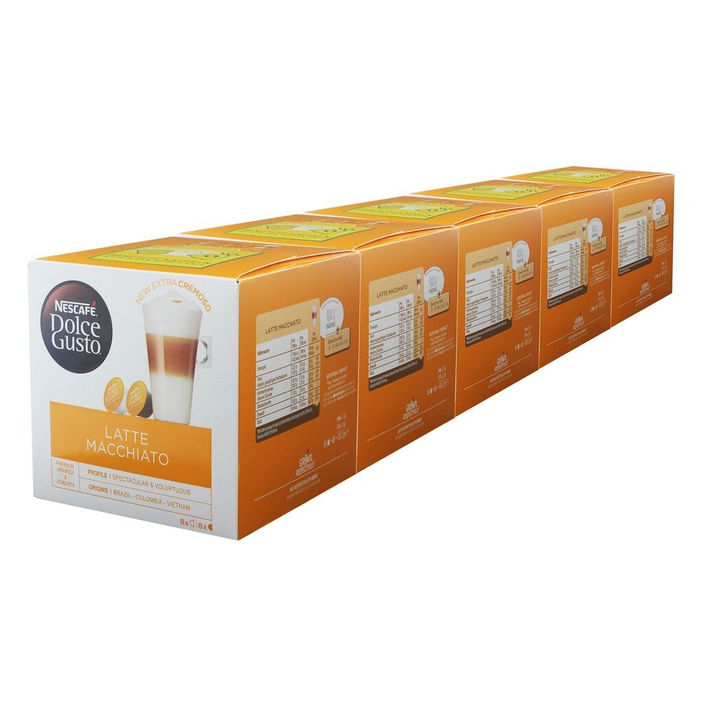 

Nescafé Dolce Gusto Latte Macchiato, кофе, кофейные капсулы, упаковка из 5 капсул, 5 х 16 (40 порций) Nestlé