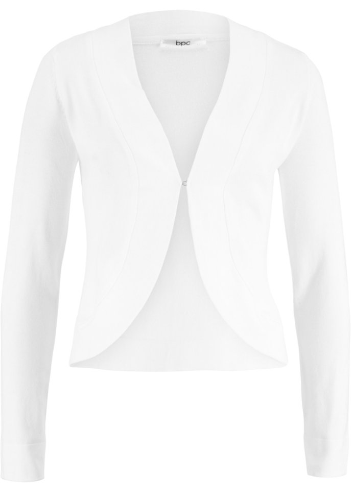 Короткая куртка с вышивкой и длинными рукавами Bpc Bonprix Collection, белый болеро вязаное 42 48 размер