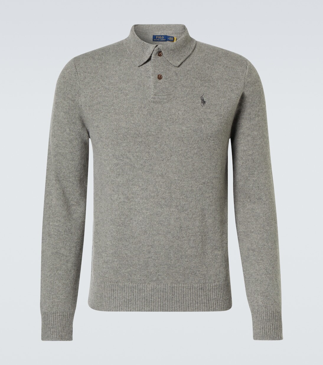 

Свитер-Поло из шерсти и кашемира Polo Ralph Lauren, серый