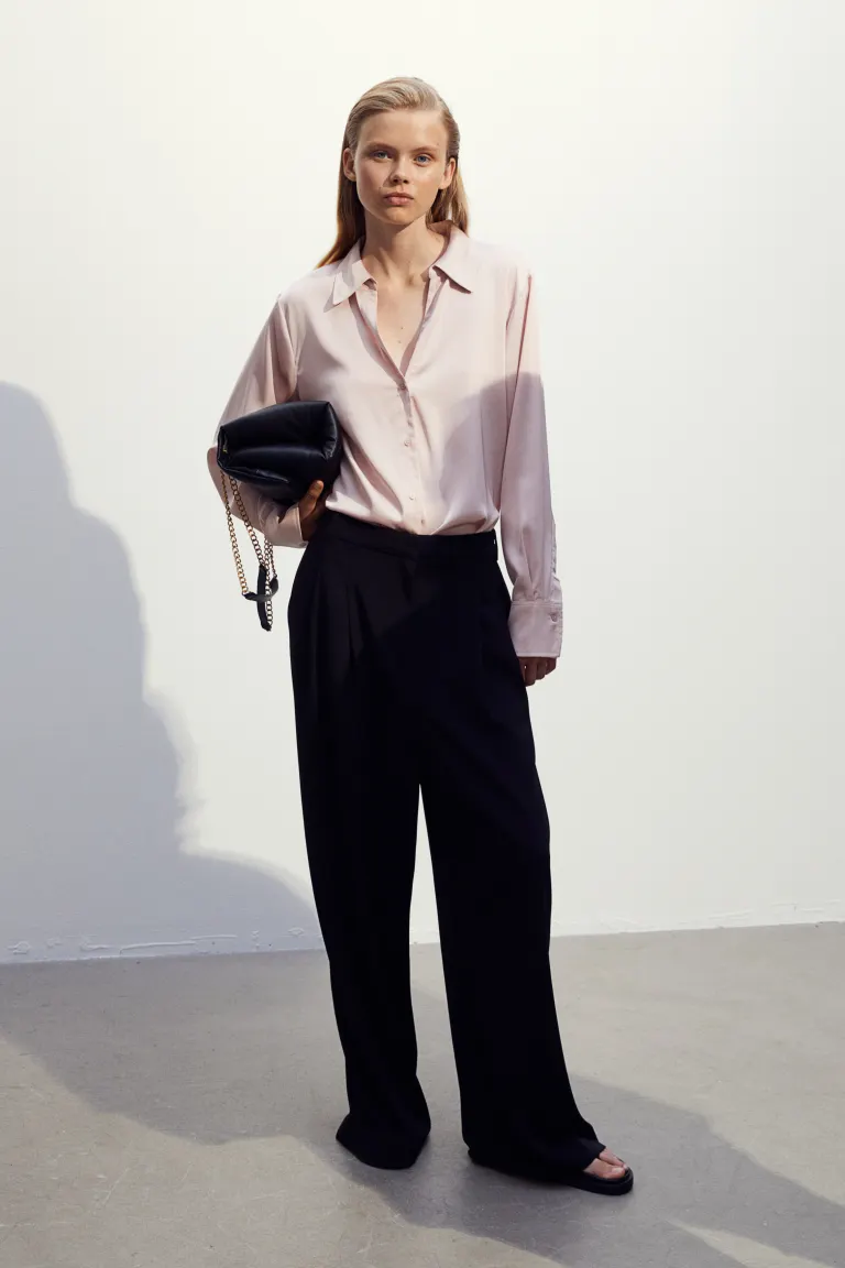 

Блузка с треугольным вырезом H&M, розовый