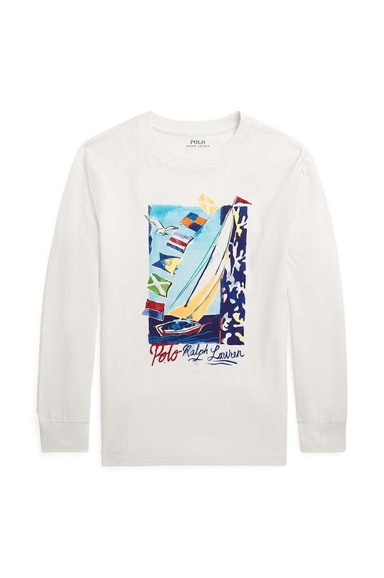 

Детская хлопковая рубашка с длинными рукавами Polo Ralph Lauren, белый