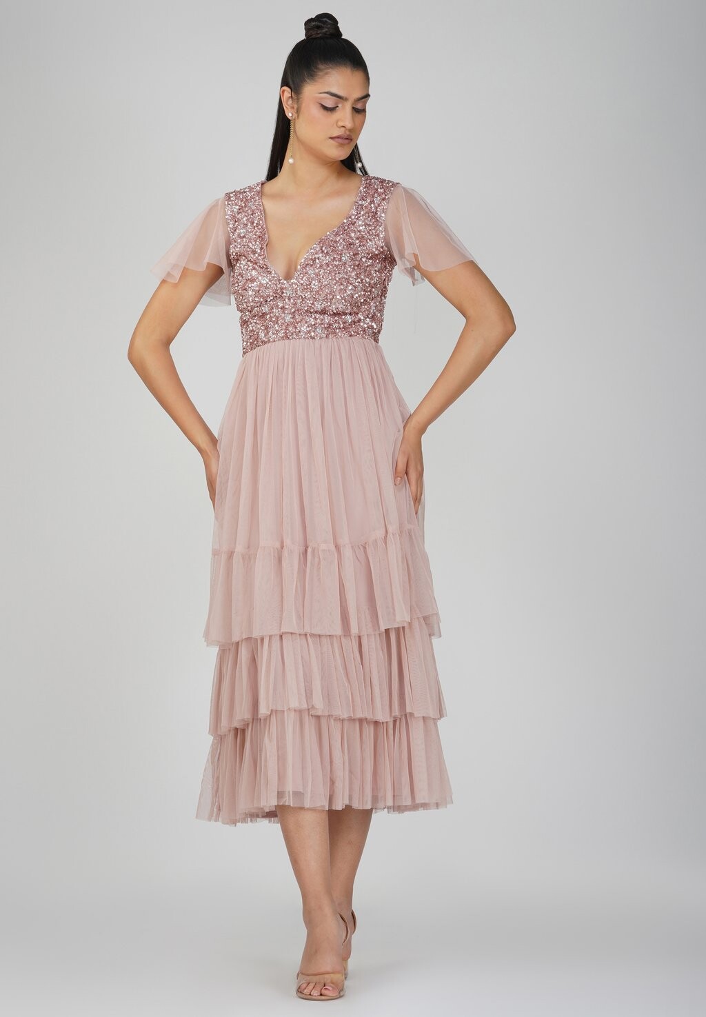 

Коктейльное/праздничное платье MADDIE MIDI Lace & Beads, розовый